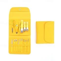 16 in1 Professional Nail Clippers Pedicure Kit Manicure Set , Stainless Steel Nail Care Tools Grooming Kit with Luxurious Travel Leather Case for Thick Nails Men Women Gift