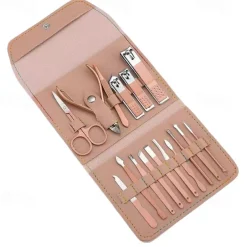 16 in1 Professional Nail Clippers Pedicure Kit Manicure Set , Stainless Steel Nail Care Tools Grooming Kit with Luxurious Travel Leather Case for Thick Nails Men Women Gift