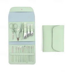 16 in1 Professional Nail Clippers Pedicure Kit Manicure Set , Stainless Steel Nail Care Tools Grooming Kit with Luxurious Travel Leather Case for Thick Nails Men Women Gift