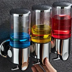 3 in1 Wall Mounted Shower Dispenser Bathroom Shower Pump Dispenser for Shower Gel Shampoo Soap（3*500ml）