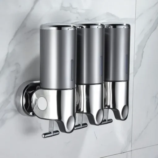 3 in1 Wall Mounted Shower Dispenser Bathroom Shower Pump Dispenser for Shower Gel Shampoo Soap（3*500ml）