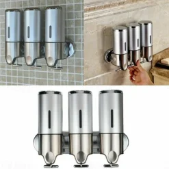 3 in1 Wall Mounted Shower Dispenser Bathroom Shower Pump Dispenser for Shower Gel Shampoo Soap（3*500ml）