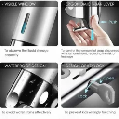 3 in1 Wall Mounted Shower Dispenser Bathroom Shower Pump Dispenser for Shower Gel Shampoo Soap（3*500ml）