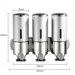 3 in1 Wall Mounted Shower Dispenser Bathroom Shower Pump Dispenser for Shower Gel Shampoo Soap（3*500ml）