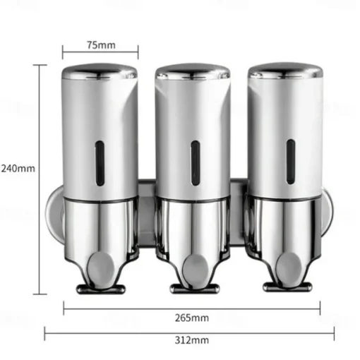 3 in1 Wall Mounted Shower Dispenser Bathroom Shower Pump Dispenser for Shower Gel Shampoo Soap（3*500ml）