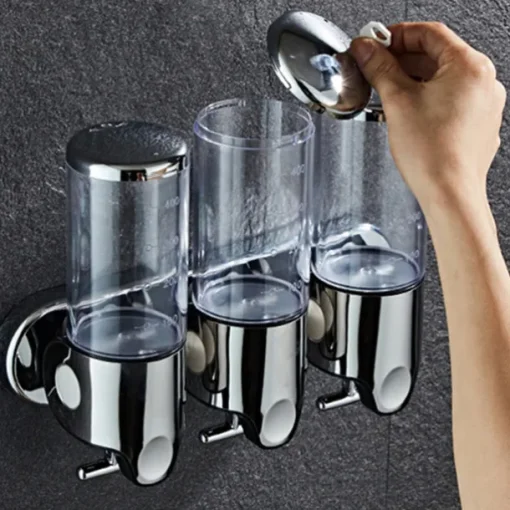 3 in1 Wall Mounted Shower Dispenser Bathroom Shower Pump Dispenser for Shower Gel Shampoo Soap（3*500ml）