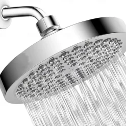 4/6 inch Rainfall Shower Head Set, 5 Mode Sprayer Showerhead with Water Filter, 360-degree Rotation High Pressure Overhead Shower Head Arm Chrome Black Silver