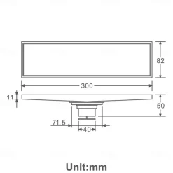 12 Inch Rectangular Linear Shower Drain Bath Floor with Brick Pattern Grate, Brushed Brass Bathroom Floor Drain, Shower Floor Drain Includes Hair Strainer