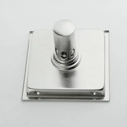 6 inch Square Shower Floor Drain Set, Removable Stainless Steel Cover Tile Insert Grate, Hair Catcher Strainer with Seal and Lifting Hook Bathroom