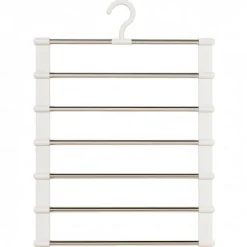 6 Layers Stainless Steel Trouser HangerMagic Foldable Pants Rack for Save Wardrobe SpaceLadder Hangers Storage Organizer