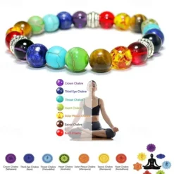 7 Mixed Chakra Healing Balance Beads Bracelet Yoga Life Energy Natural Stone Bracelet Lovers Gift