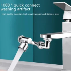 2 Modes 1080 Degree Faucet Extender, Universal Mechanical Arm Faucet Aerator Splash Kitchen Tap Filter Nozzle Bubbler Bathroom Kitchen Washroom Faucet Aerator Attachment