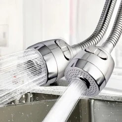 2 Modes Kitchen Sink Faucet Extension Sprayer, 360 Degree Turbo Rotatation Anti-Splash Extender Aerator with Hose