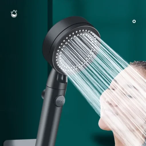 5 Modes Shower Head with Handheld, Anti-drop Nozzle High Pressure High Flow Water Saving Handheld Spray with ON/OFF Pause Switch, Shower Bathroom Accessories