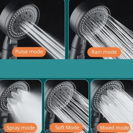 5 Modes Shower Head with Handheld, Anti-drop Nozzle High Pressure High Flow Water Saving Handheld Spray with ON/OFF Pause Switch, Shower Bathroom Accessories