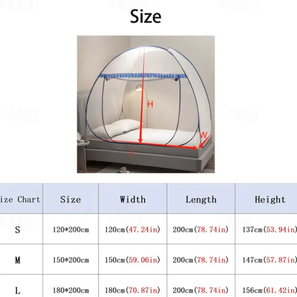79" Mosquito Net Plus Size Mosquito Tent Increase Density Gauze Mosquito Net for Bed Household Nets Free Installation