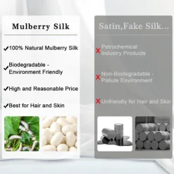 100% Mulberry Silk Hair Scrunchies Ties for Frizz & Breakage Prevention, Nature Silk Hair Ties No Damage, Elastic ponytail Holders, 1Pc