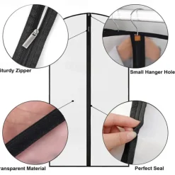 6 Pack Breathable Clothes Covers with Zip 60x80cm Hanging Garment Covers Bags Moth-Proof Storage Bag for Men Suit Dress Bag Covers Dust Cover for Wardrobe Storage and Travel Clear