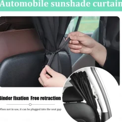 2 Pack Car Divider Curtain Blackout, Car Privacy Curtains Dividers, Detachable Car Screens Sun Shades for Car & Van Travel Camping to Protect Sleep