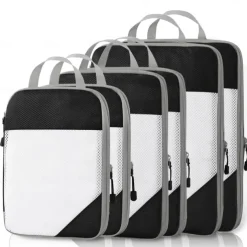 6 Pack Compression Packing Cubes for Suitcases, 6 Set Packing Cubes Travel Organizer, Compressible Travel Packing Organizers Travel Essentials