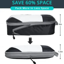 6 Pack Compression Packing Cubes for Suitcases, 6 Set Packing Cubes Travel Organizer, Compressible Travel Packing Organizers Travel Essentials