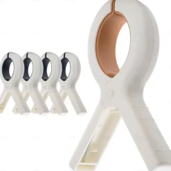 4 Pack Extra Large Beach Towel Clips,5.1 Inch Towel Clips for Beach Chairs Cruise Heavy Duty, Towel Holder Clips for Clothes Pool Boat, 2 Colors Khaki and Blue