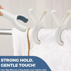 4 Pack Extra Large Beach Towel Clips,5.1 Inch Towel Clips for Beach Chairs Cruise Heavy Duty, Towel Holder Clips for Clothes Pool Boat, 2 Colors Khaki and Blue