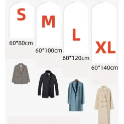 2 Pack Garment Covers Waterproof Dustproof Clothes Big Dust Cover For Garment Suit Dress Coat Cloths Protector Hanging Organizer Wardrobe Storage Bags