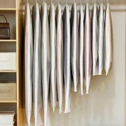 2 Pack Garment Covers Waterproof Dustproof Clothes Big Dust Cover For Garment Suit Dress Coat Cloths Protector Hanging Organizer Wardrobe Storage Bags