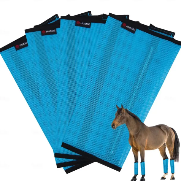 4 Pack Horse Fly Boots - Breathable Plastic Mesh Design - Reduces Kicking, Hoof Damage and Leg Fatigue