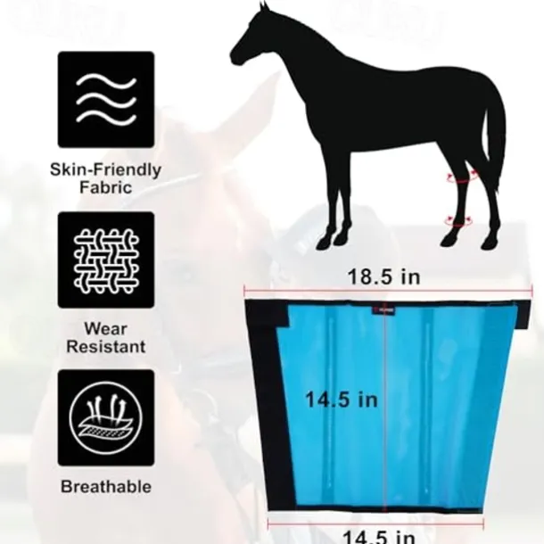 4 Pack Horse Fly Boots - Breathable Plastic Mesh Design - Reduces Kicking, Hoof Damage and Leg Fatigue