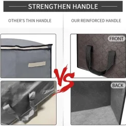 3 Pack, 90L Large Capacity Clothes Storage Bag Organizer with Reinforced Handle Thick Fabric for Comforters, Blankets, Bedding, Foldable with Sturdy Zipper, Clear Window