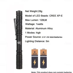 2 Pack LED Tactical Flashlight Torch Camping Lights Waterproof Multi-function for Camping Biking Hiking Outdoor Home Emergency 3.7V