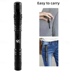 2 Pack LED Tactical Flashlight Torch Camping Lights Waterproof Multi-function for Camping Biking Hiking Outdoor Home Emergency 3.7V