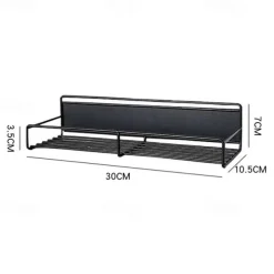 1 Pack Magnetic Spice Rack Organizer, Magnetic Spice Rack for Refrigerator, Magnetic Shelf for Holding Spices, Jars, Bottle, Metal&Black