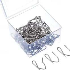 58 Pack Metal Curtain Hooks Pin-On Drapery Hooks 1.2 by 1 Inch for Window,Door,Shower Curtain