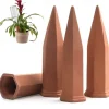 4 Pack Plant Watering Devices Terracotta Vacation Plant Waterer Wine Bottle Watering Stakes Slow Release Plant Watering Spikes Perfect Self Watering Devices for Indoor Outdoor Plants