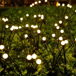 5 Pack Solar Firefly Lights Outdoor Waterproof Garden Light Remote Control Solar/USB Powered 8 Modes Lighting Solar Swaying Lights Courtyard Patio Pathway Decoration Solar Landscape Light