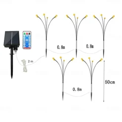 5 Pack Solar Firefly Lights Outdoor Waterproof Garden Light Remote Control Solar/USB Powered 8 Modes Lighting Solar Swaying Lights Courtyard Patio Pathway Decoration Solar Landscape Light