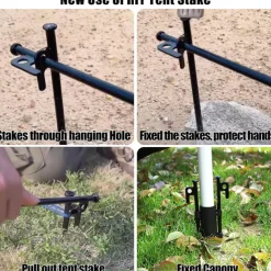 8/16 Pack Tent Stakes Heavy Duty Metal Tent Pegs for Camping Steel Tent Stakes 8 inch Unbreakable and Inflexible