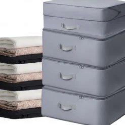 4 Pack Ultra Space Saving Self Compression Organizer Compression Bags for Storage,Ultra Space Saving Self Compression Organizer Bags,Sweater Organizer for Closet,Clothes Storage Bag