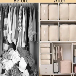 4 Pack Ultra Space Saving Self Compression Organizer Compression Bags for Storage,Ultra Space Saving Self Compression Organizer Bags,Sweater Organizer for Closet,Clothes Storage Bag