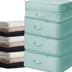 4 Pack Ultra Space Saving Self Compression Organizer Compression Bags for Storage,Ultra Space Saving Self Compression Organizer Bags,Sweater Organizer for Closet,Clothes Storage Bag