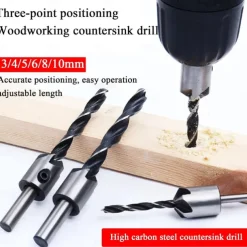 26 Pack Woodworking Chamfer Drilling Tools, Including Countersink Drill Bits, Wood Plug Cutter, Step Drill Bit, Center Punch, L-Wrench