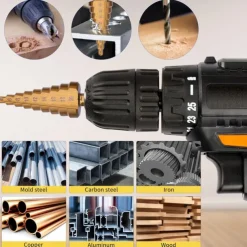 26 Pack Woodworking Chamfer Drilling Tools, Including Countersink Drill Bits, Wood Plug Cutter, Step Drill Bit, Center Punch, L-Wrench