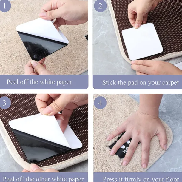 5 Packs Rug Grippers for Rug Non Slip Rug Pads for Home Floors Anti Slip Carpet Tape for Area Rugs Livingroom Bedroom