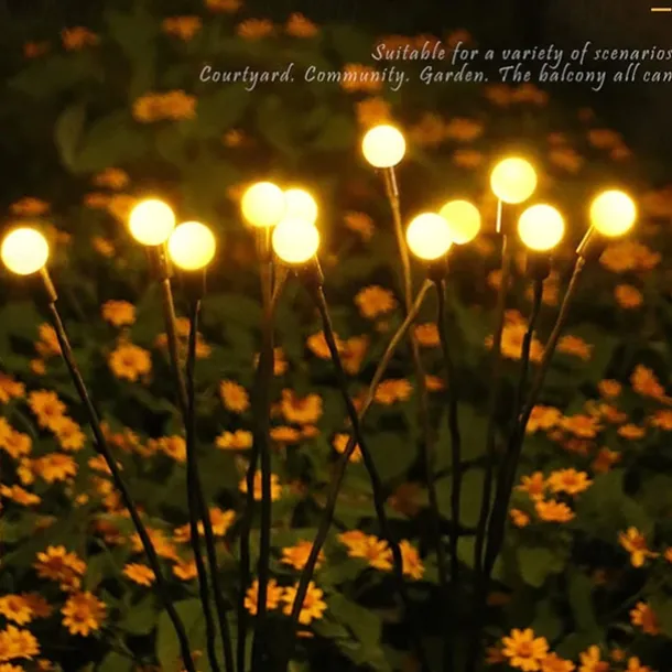 2/4 Packs Solar Firefly Lights Outdoor Waterproof Two Modes of Persistent Light and Flashing 6/8/10 Heads Warm White White Multi Color