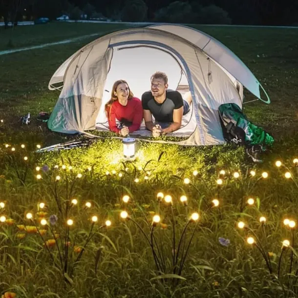 2/4 Packs Solar Firefly Lights Outdoor Waterproof Two Modes of Persistent Light and Flashing 6/8/10 Heads Warm White White Multi Color