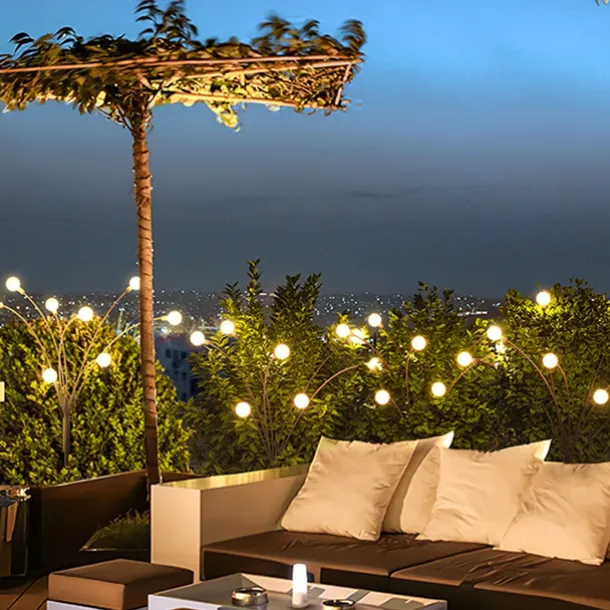 2/4 Packs Solar Firefly Lights Outdoor Waterproof Two Modes of Persistent Light and Flashing 6/8/10 Heads Warm White White Multi Color