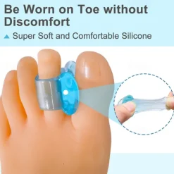 1 Pair Blue Soft Silicone Gel Toe Separator Hallux Valgus Bunion Spacers Thumb Corrector Foot Care Tool